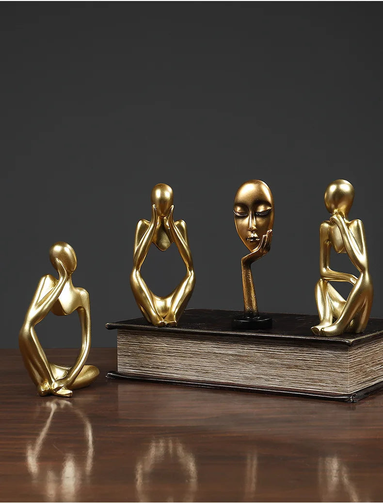 Sand Color The Thinker Abstract Statues Sculptures Yoga Figurine Nordic Living Room Home Decor Decoration Maison Desk Ornaments