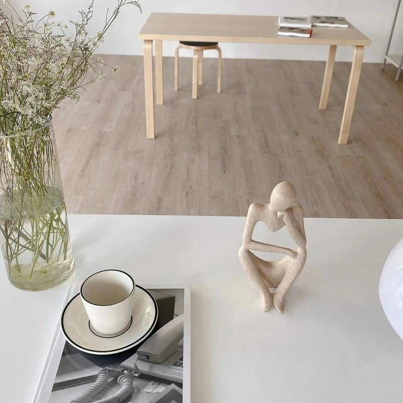Sand Color The Thinker Abstract Statues Sculptures Yoga Figurine Nordic Living Room Home Decor Decoration Maison Desk Ornaments