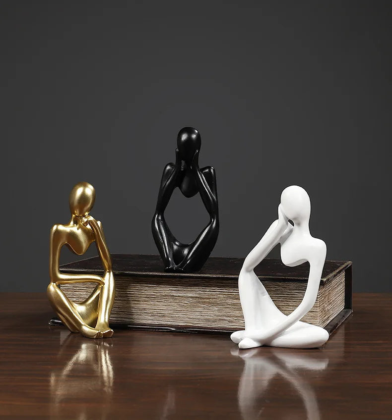 Sand Color The Thinker Abstract Statues Sculptures Yoga Figurine Nordic Living Room Home Decor Decoration Maison Desk Ornaments
